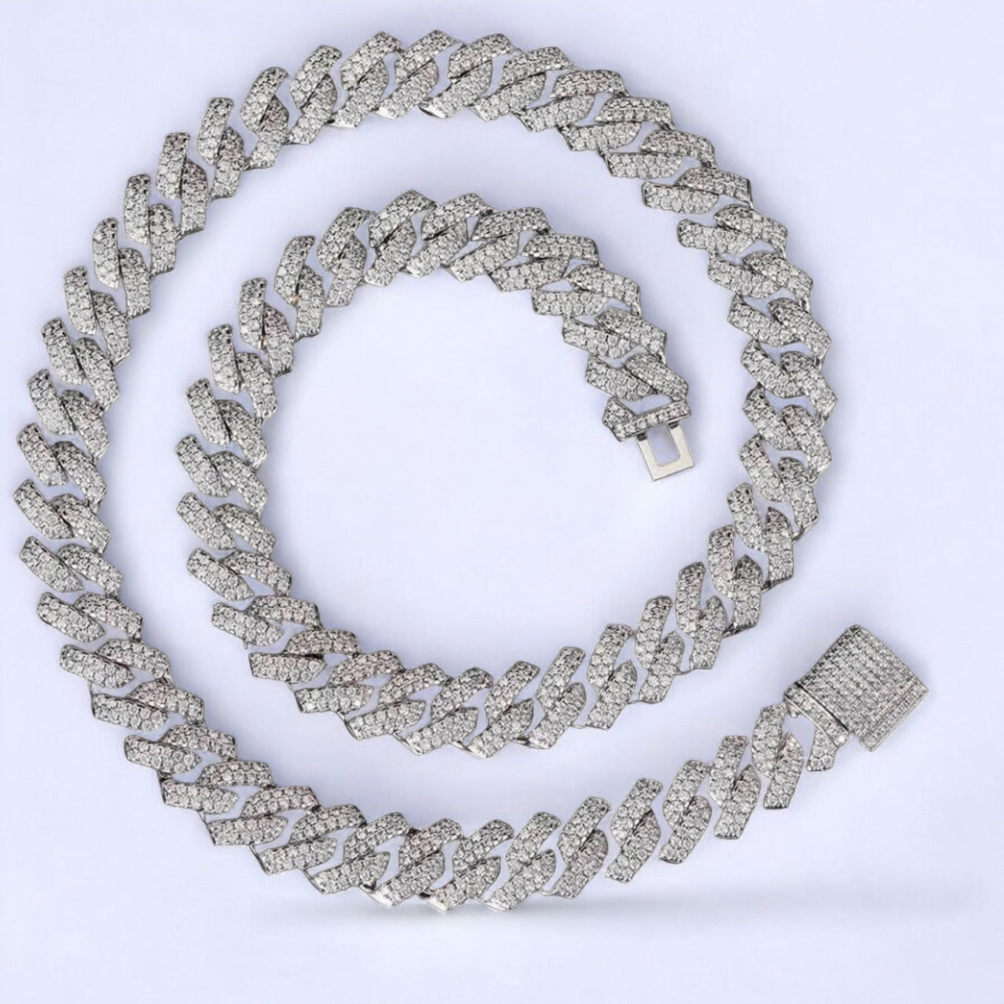 Classic Moissanite Cuban Chain Necklace - Dazzle and Grace