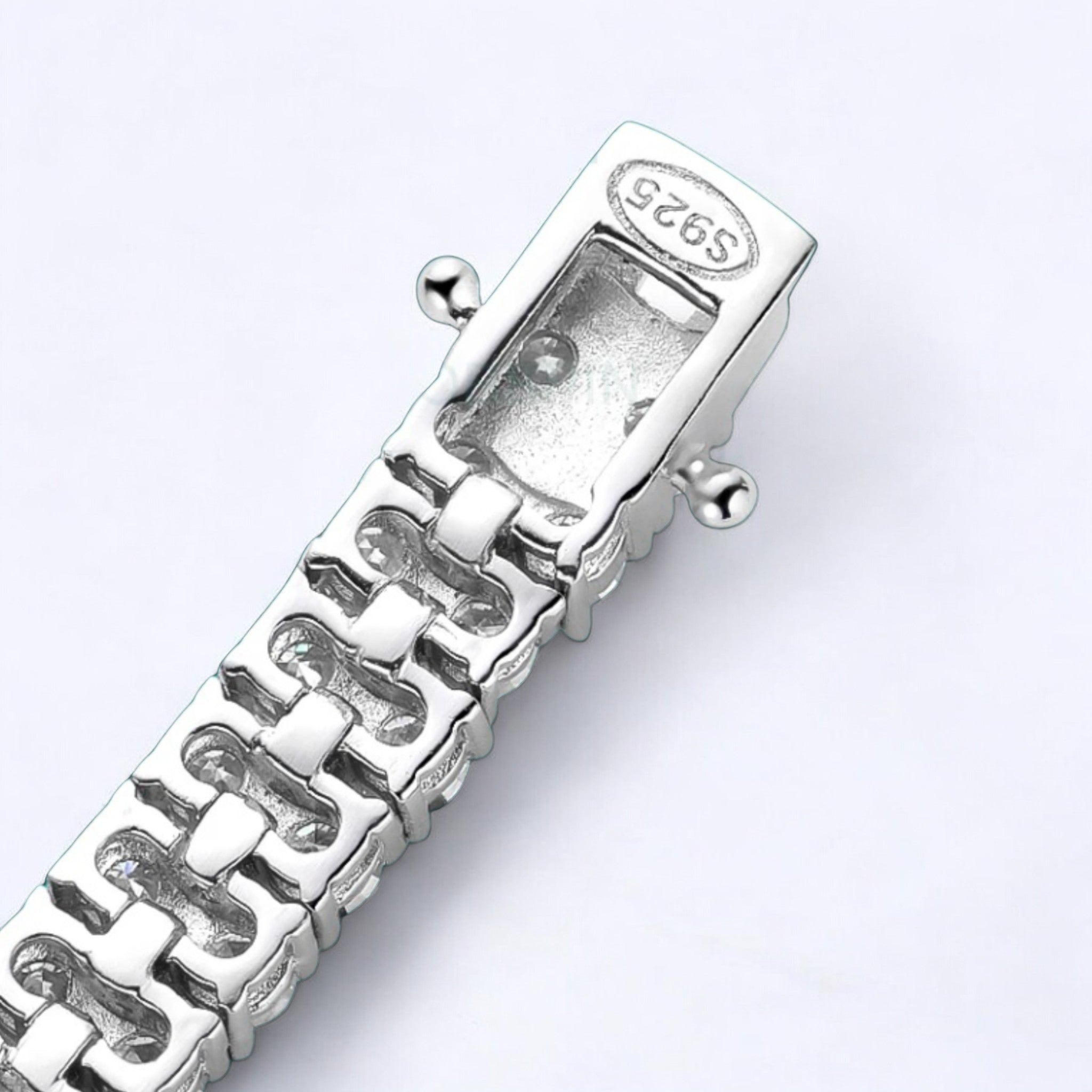 Dazzling Double Row Moissanite Tennis Bracelet in White Gold Plated - Dazzle and Grace