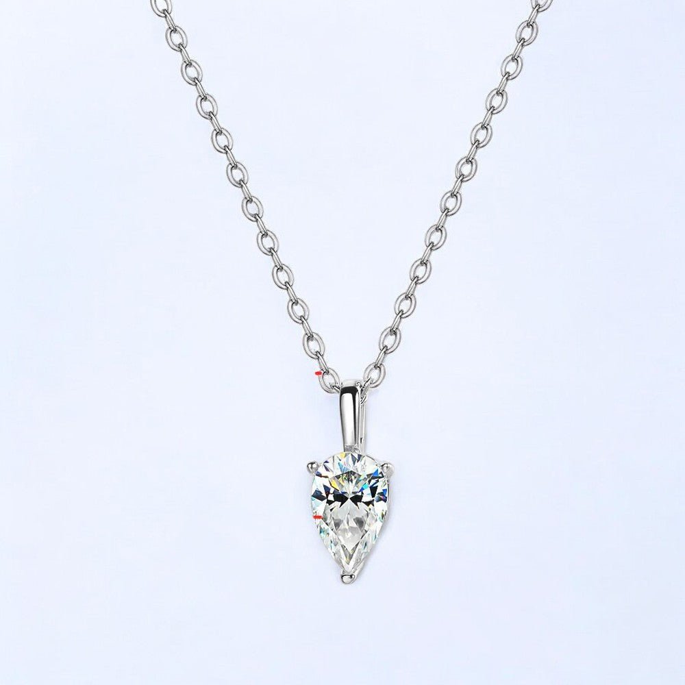 1 CT Pear Moissanite Pendant - Dazzle and Grace