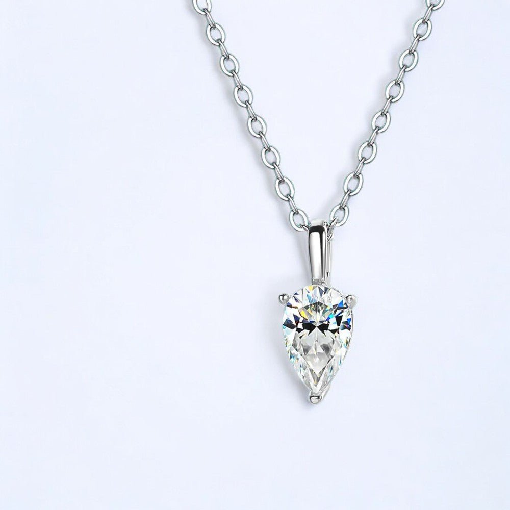 1 CT Pear Moissanite Pendant - Dazzle and Grace