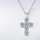 3 CT Moissanite Cross Pendant in Silver - Dazzle and Grace