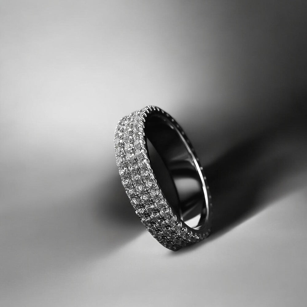 3 Row Moissanite Eternity Band - Dazzle and Grace