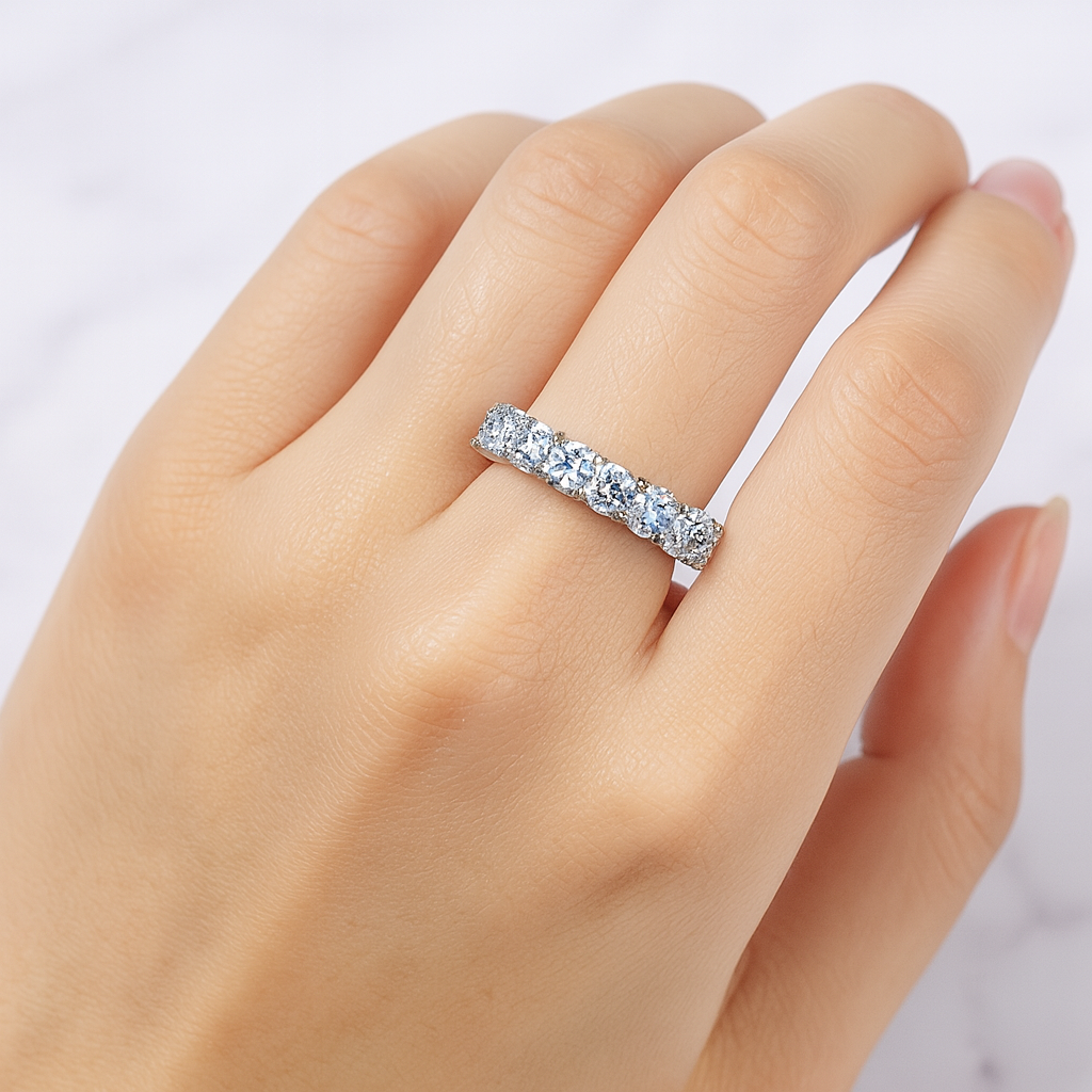 2.2ct Moissanite Eternity Band, Timeless Sparkle