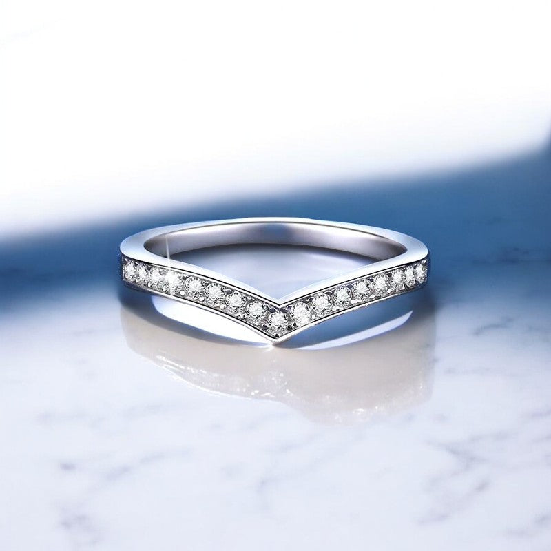 Pointed Bridal Moissanite Band - Dazzle and Grace