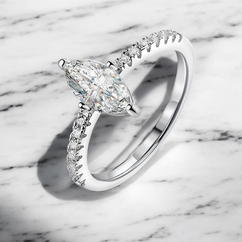 1CT Marquise Moissanite Ring - Dazzle and Grace