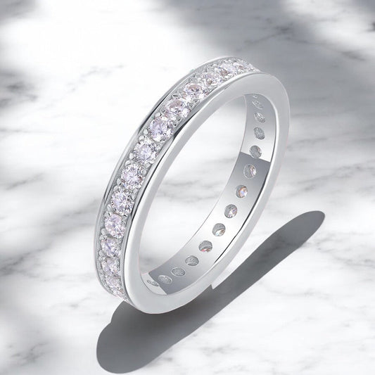 Channel Set Moissanite Eternity Band - Dazzle and Grace