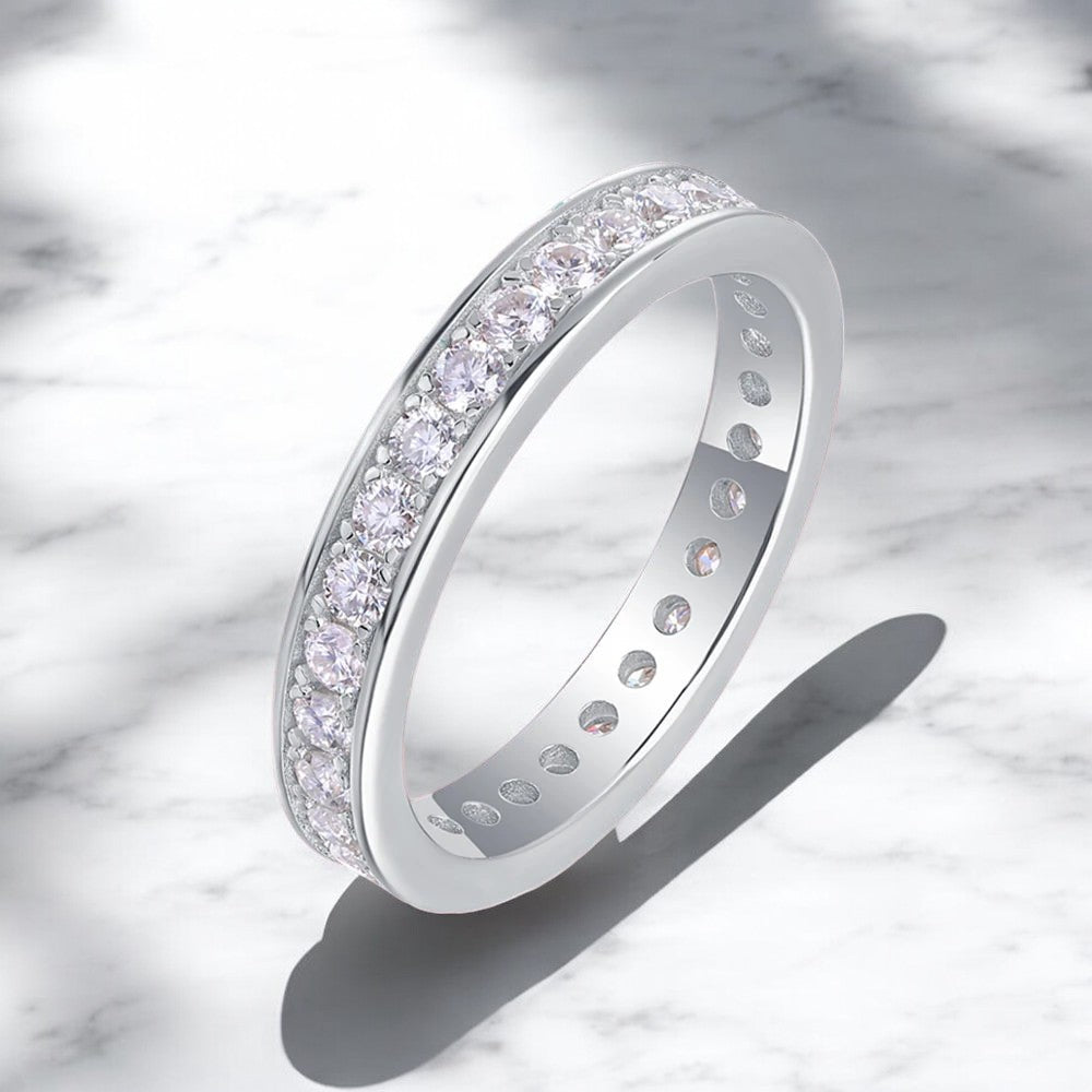 Channel Set Moissanite Eternity Band - Dazzle and Grace