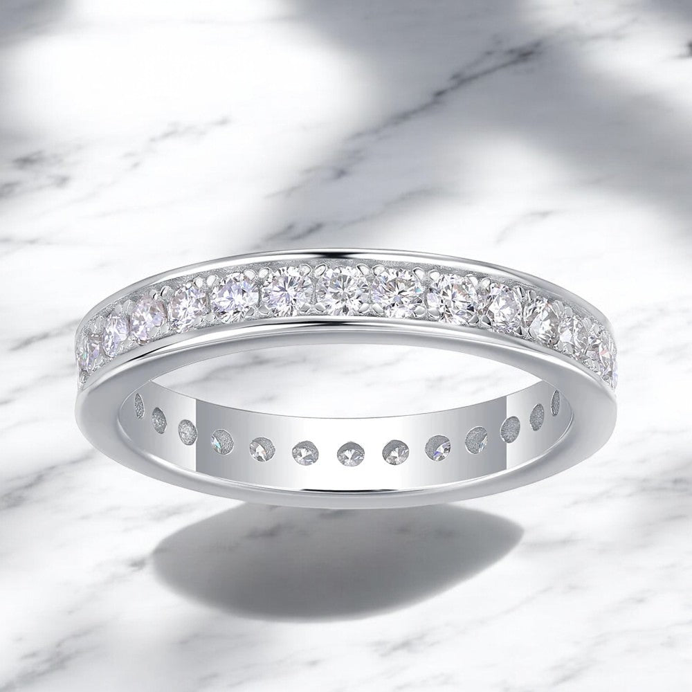 Channel Set Moissanite Eternity Band - Dazzle and Grace