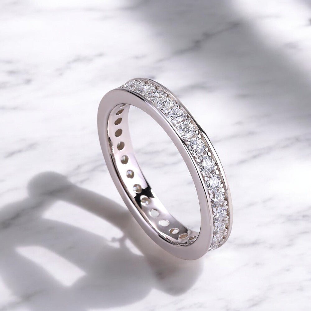 Channel Set Moissanite Eternity Band - Dazzle and Grace