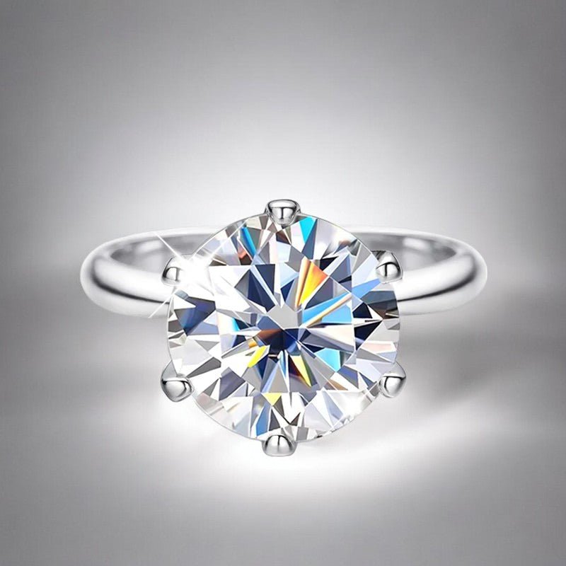 Classic 6 Prong Solitaire Moissanite Ring - Dazzle and Grace