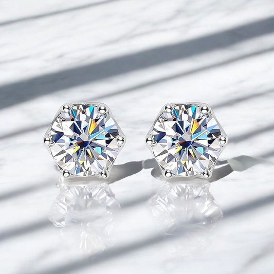 Classic 6 Prong Stud Moissanite Earrings - Dazzle and Grace