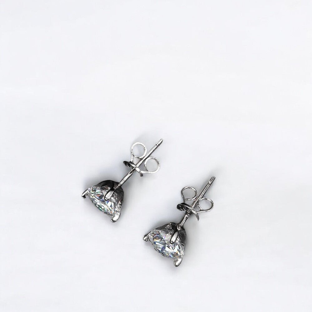 Classic Brilliance: Dazzling 3 Prong Moissanite Studs - Dazzle and Grace