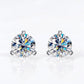 Classic Brilliance: Dazzling 3 Prong Moissanite Studs - Dazzle and Grace