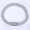 Classic D VVS1 Moissanite Cuban Link Bracelet in White Gold Plating - Dazzle and Grace
