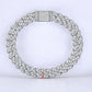 Classic D VVS1 Moissanite Cuban Link Bracelet in White Gold Plating - Dazzle and Grace