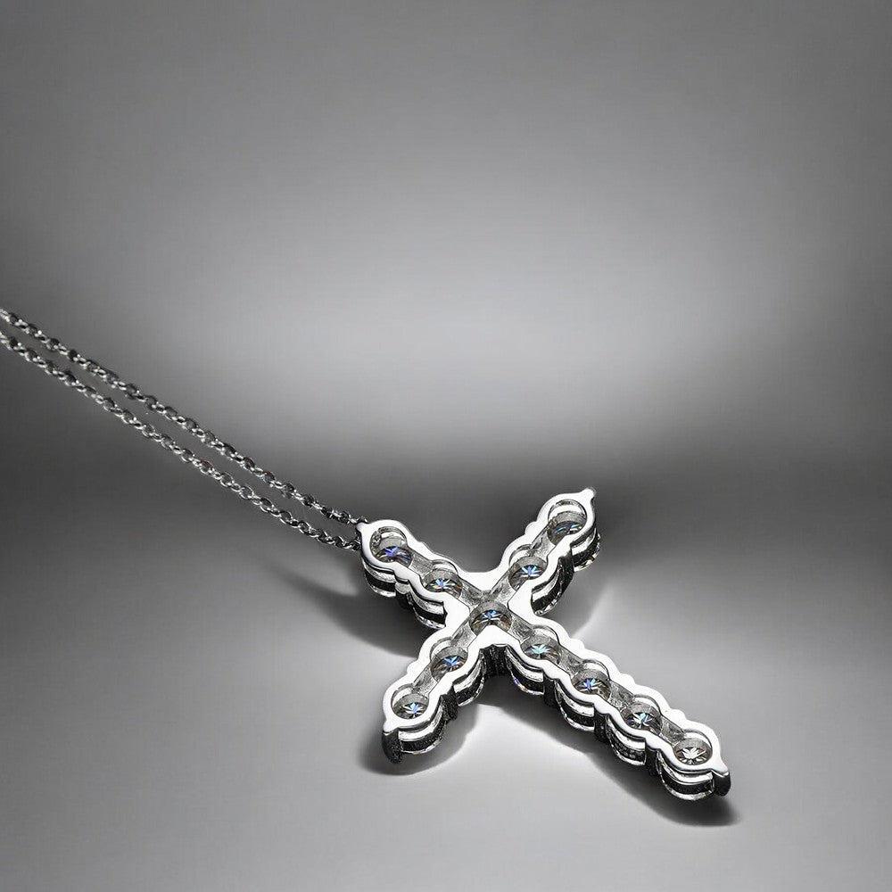 Classic Moissanite Cross Pendant - Dazzle and Grace