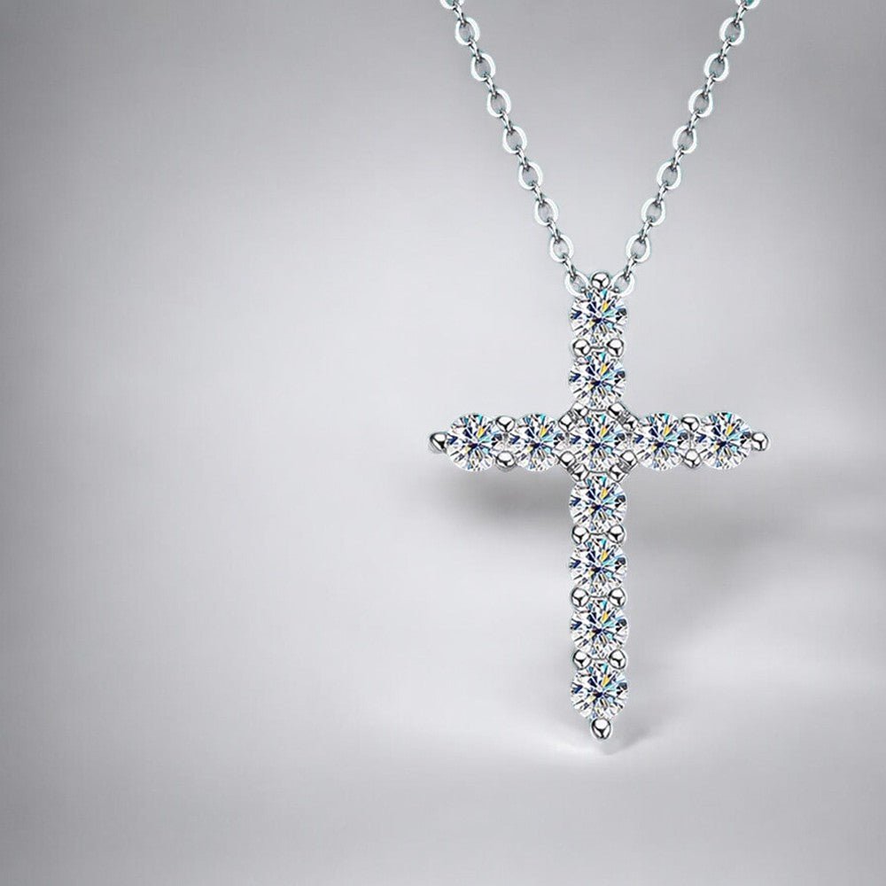 Classic Moissanite Cross Pendant - Dazzle and Grace