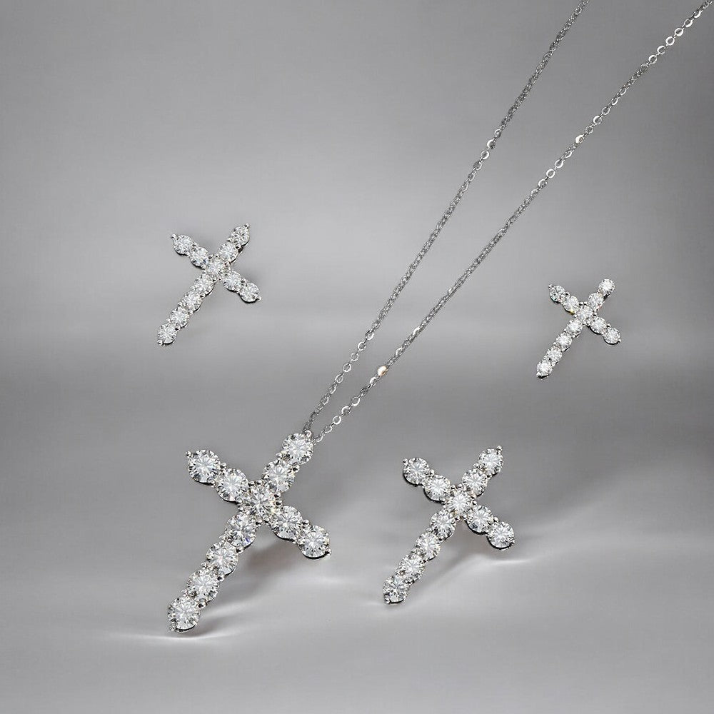 Classic Moissanite Cross Pendant - Dazzle and Grace