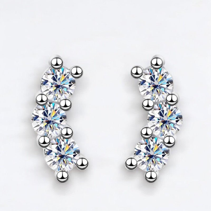 Curved Dazzle Full Moissanite Embrace Earrings - Dazzle and Grace