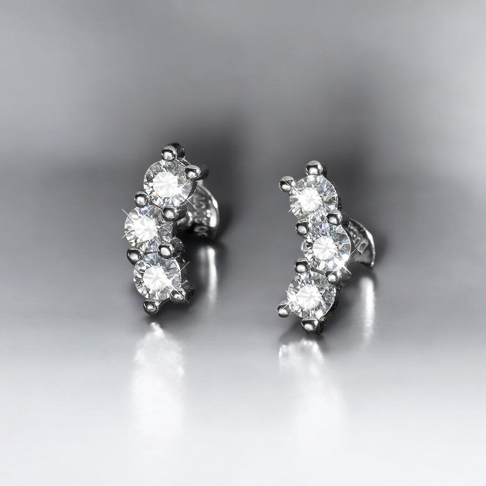 Curved Dazzle Full Moissanite Embrace Earrings - Dazzle and Grace