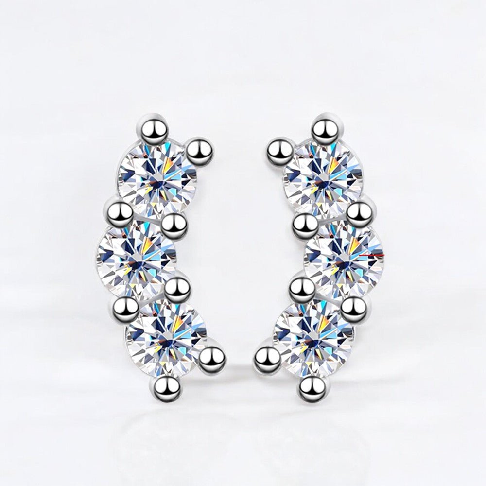 Curved Dazzle Full Moissanite Embrace Earrings - Dazzle and Grace