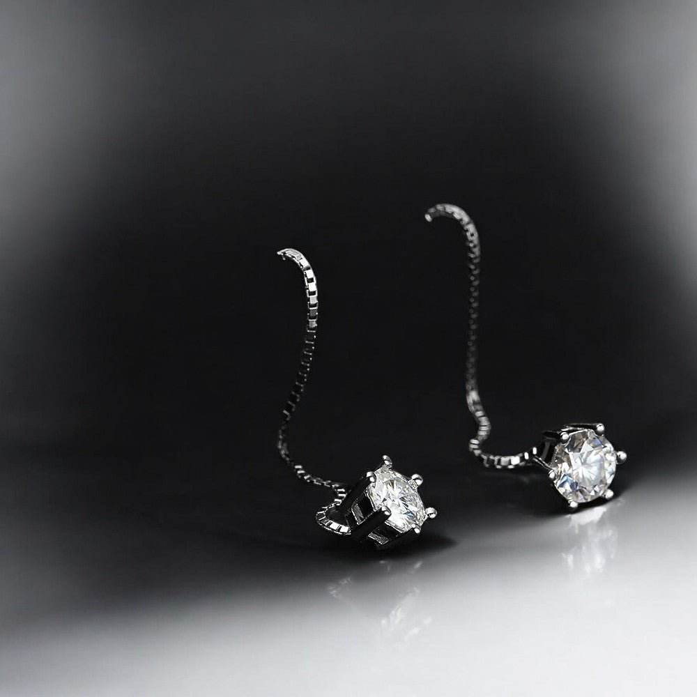 Dangle Dreams: Moissanite Wire Earrings - Dazzle and Grace