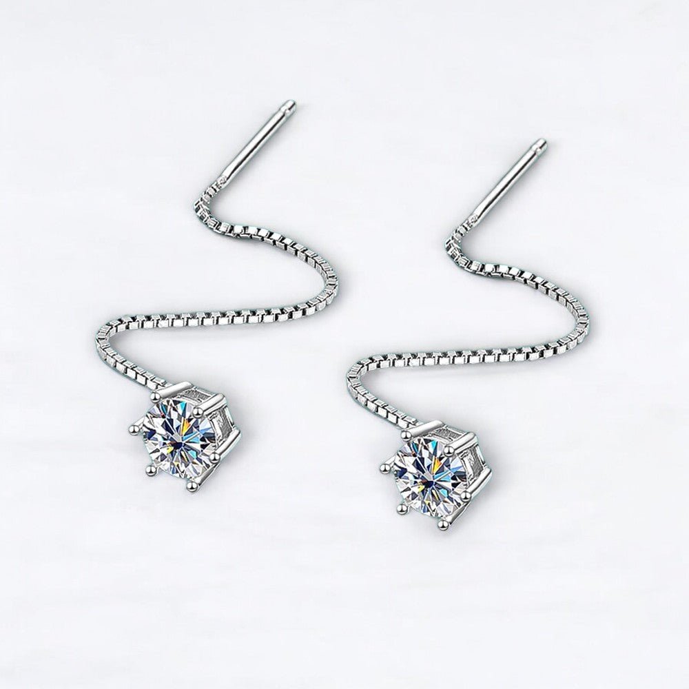 Dangle Dreams: Moissanite Wire Earrings - Dazzle and Grace