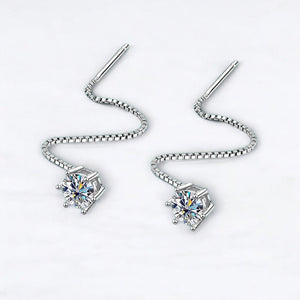Dangle Dreams: Moissanite Wire Earrings - Dazzle and Grace