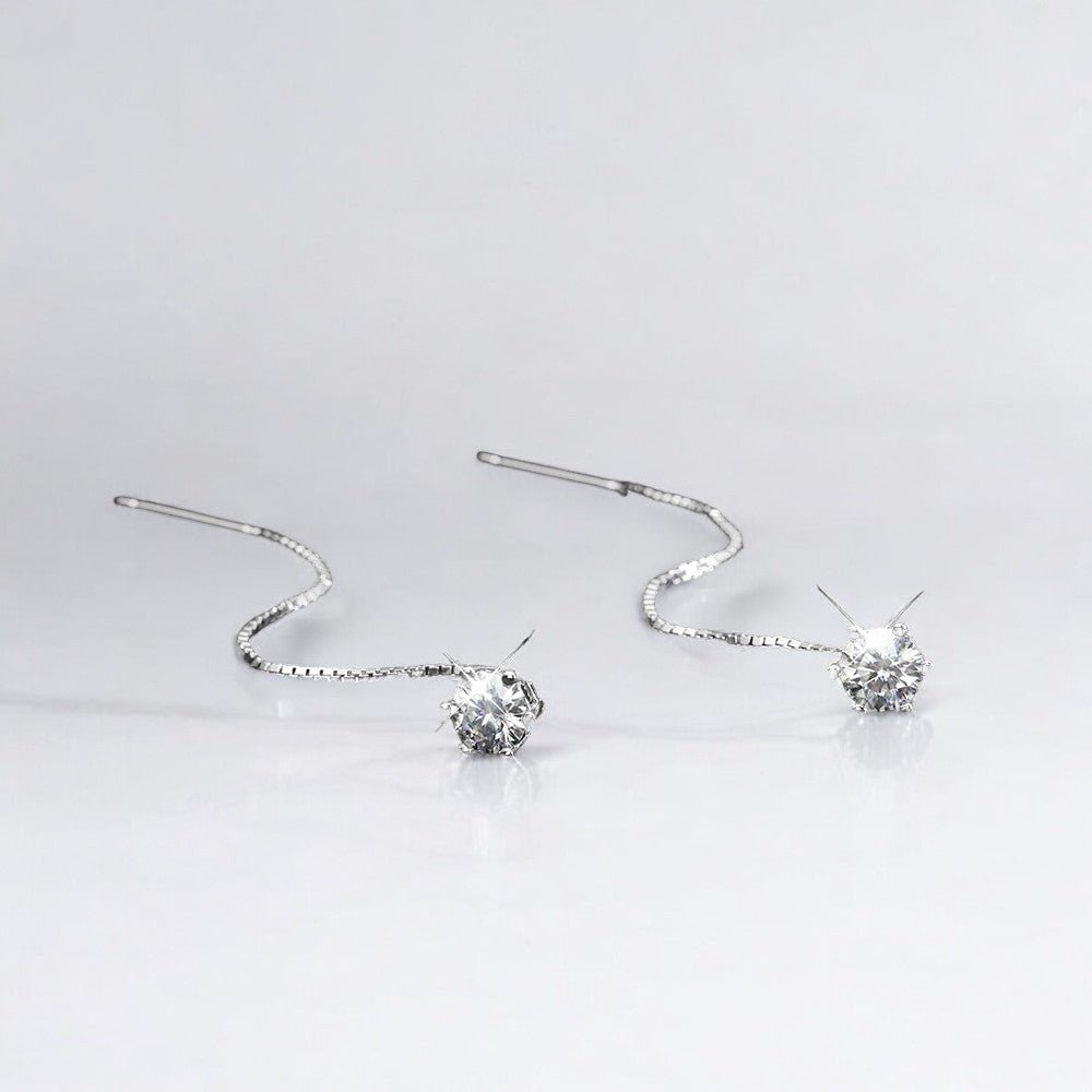 Dangle Dreams: Moissanite Wire Earrings - Dazzle and Grace