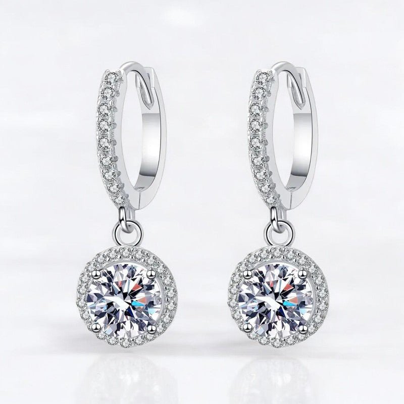 Dazzling 1 Carat Moissanite Loop Earrings in Silver - Dazzle and Grace