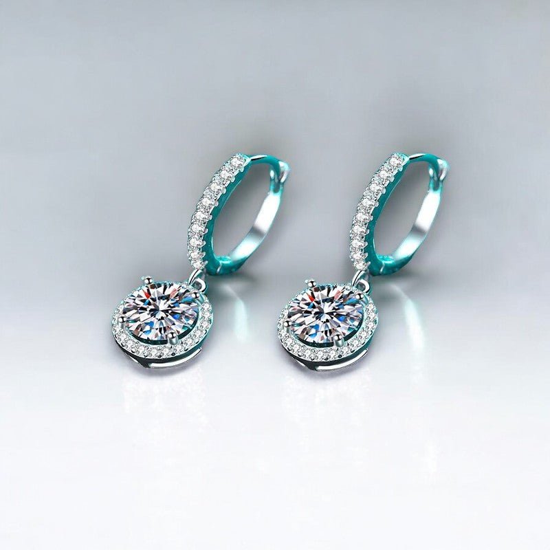 Dazzling 1 Carat Moissanite Loop Earrings in Silver - Dazzle and Grace