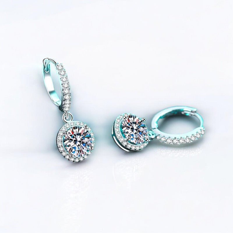 Dazzling 1 Carat Moissanite Loop Earrings in Silver - Dazzle and Grace