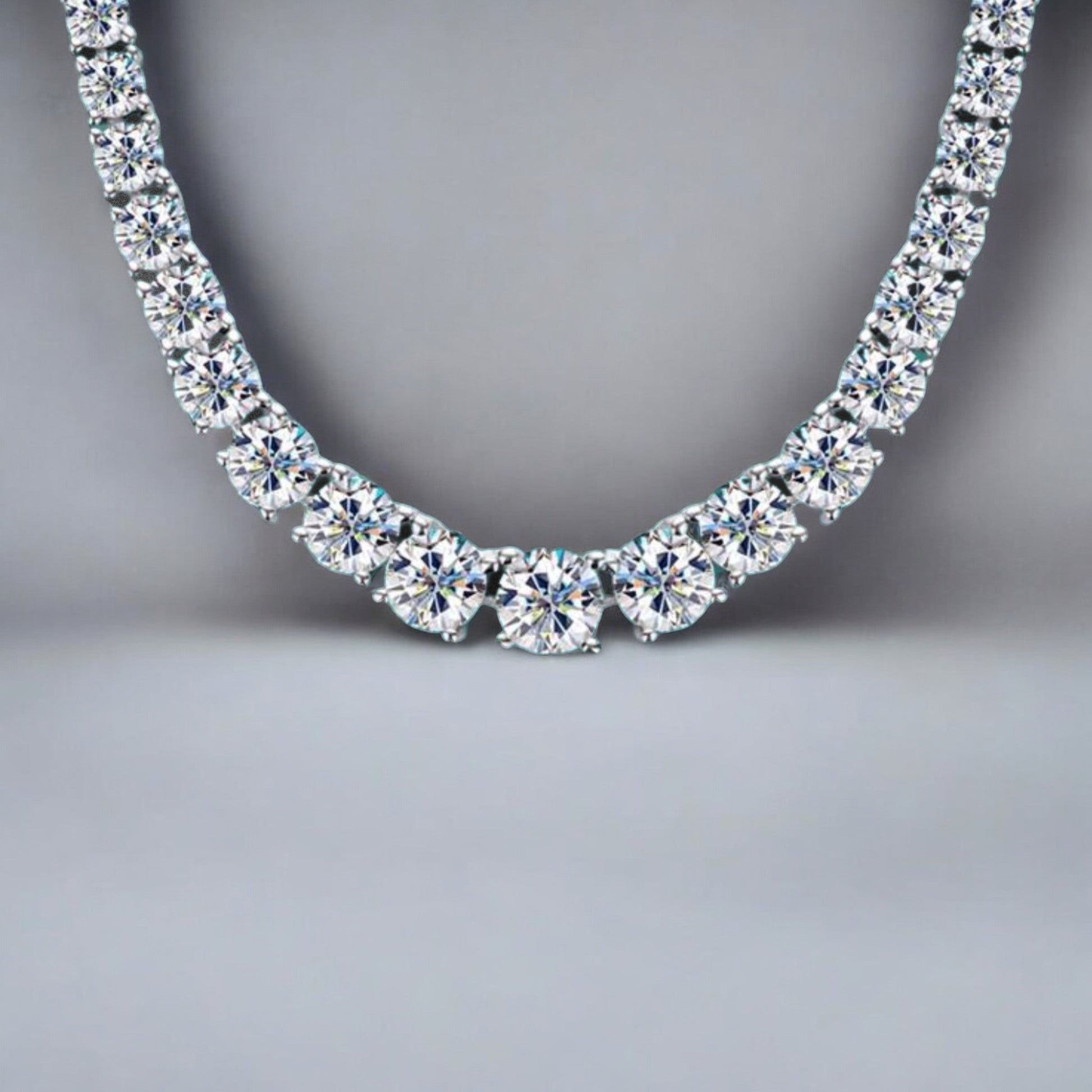 Dazzling D Color Moissanite Tennis Necklace - Dazzle and Grace