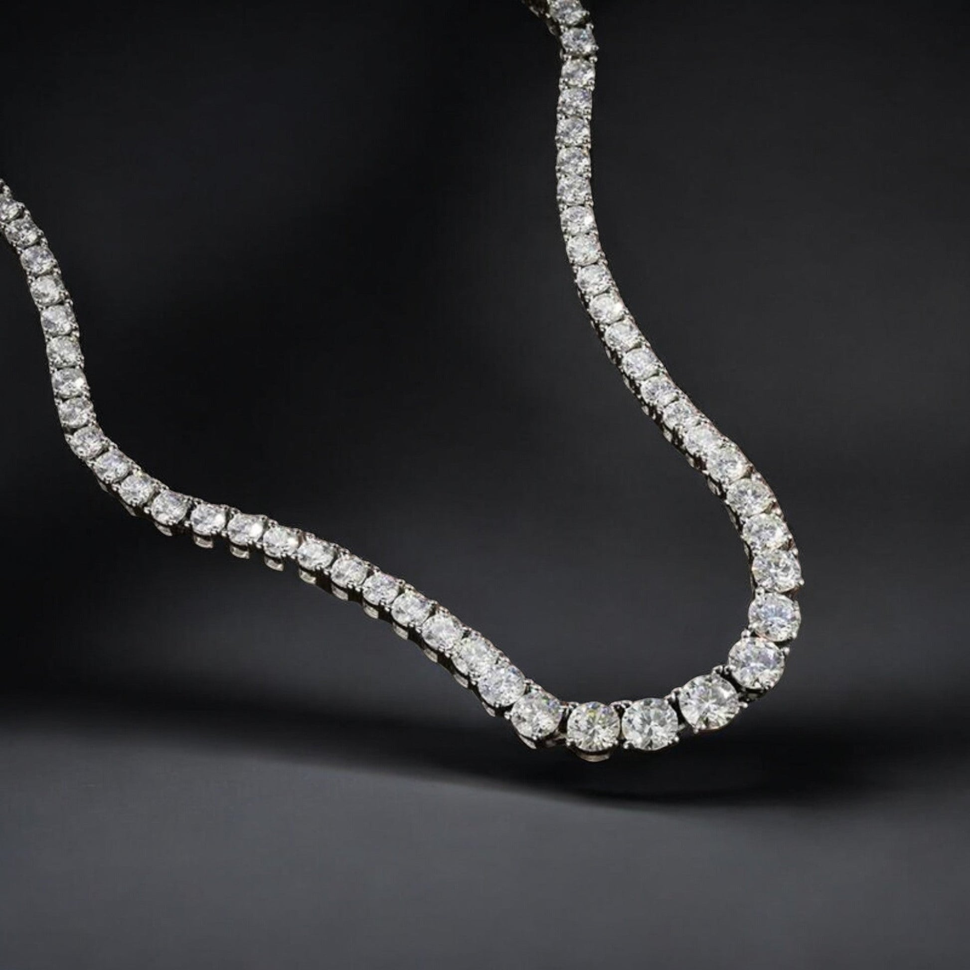 Dazzling D Color Moissanite Tennis Necklace - Dazzle and Grace