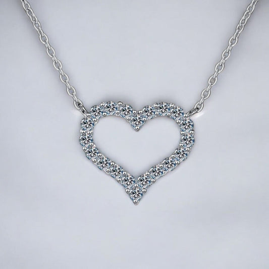 Dazzling D Color VVS1 Heart Moissanite Necklace - Dazzle and Grace