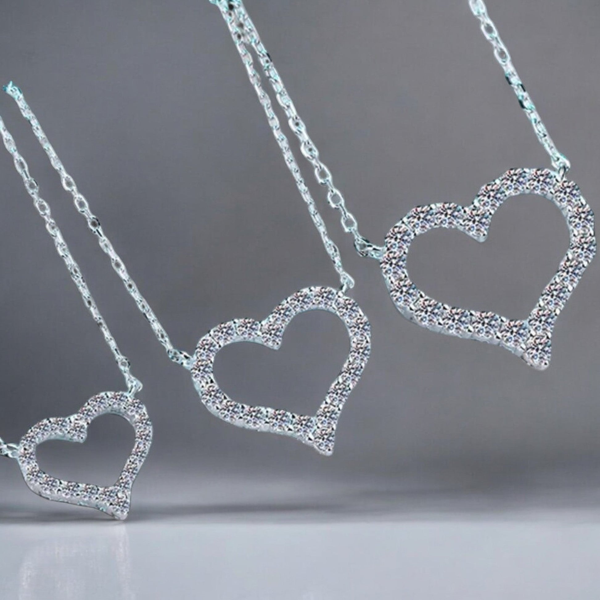 Dazzling D Color VVS1 Heart Moissanite Necklace - Dazzle and Grace