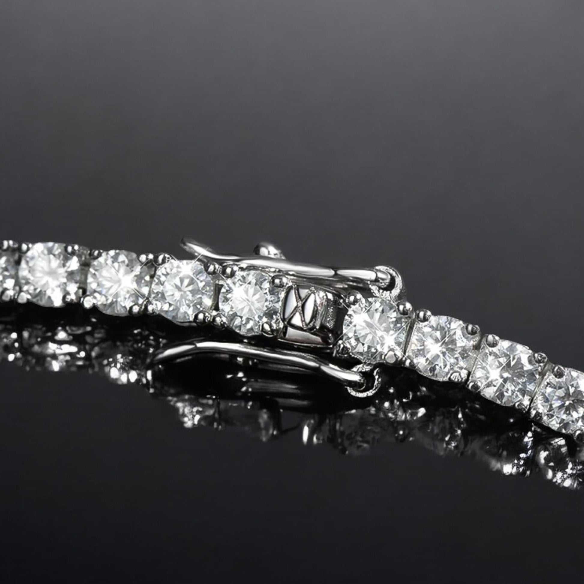 Dazzling Graduated Moissanite Tennis Bracelet in Sterling Silver - Dazzle and Grace