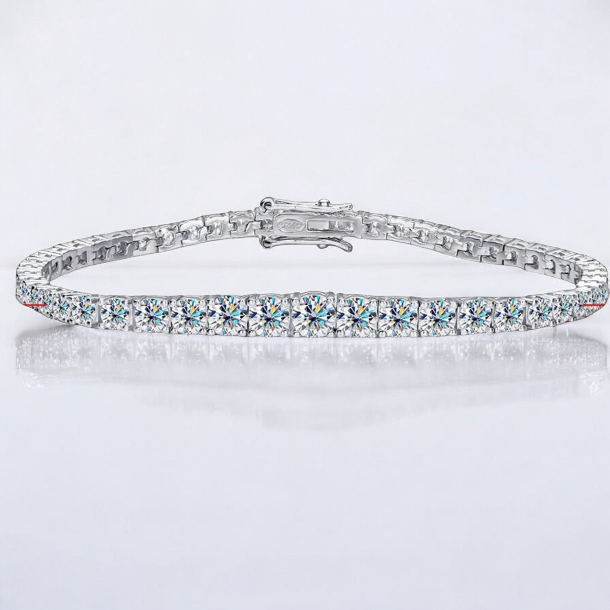 Dazzling Graduated Moissanite Tennis Bracelet in Sterling Silver - Dazzle and Grace