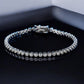 Delicate 2mm Moissanite Bezel Tennis Bracelet in White Gold Plated - Dazzle and Grace