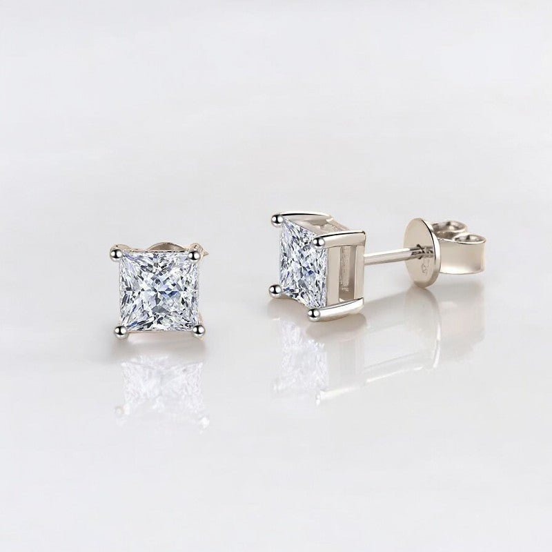 Dreamy Princess Cut Moissanite Studs - Dazzle and Grace