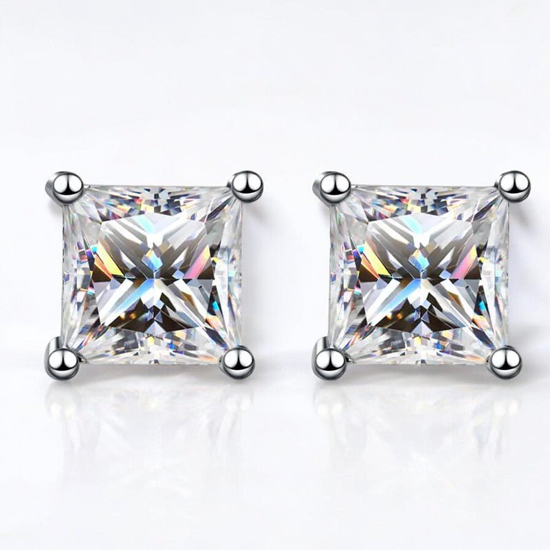 Dreamy Princess Cut Moissanite Studs - Dazzle and Grace