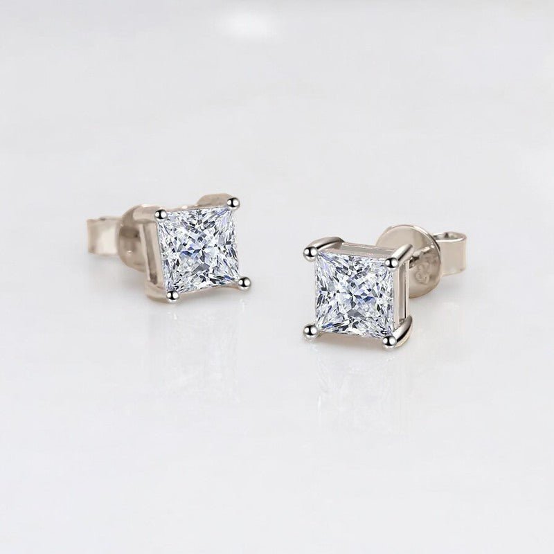 Dreamy Princess Cut Moissanite Studs - Dazzle and Grace