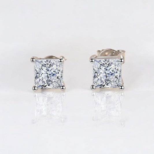 Dreamy Princess Cut Moissanite Studs - Dazzle and Grace