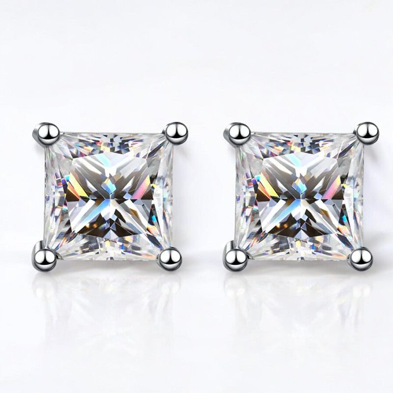 Dreamy Princess Cut Moissanite Studs - Dazzle and Grace