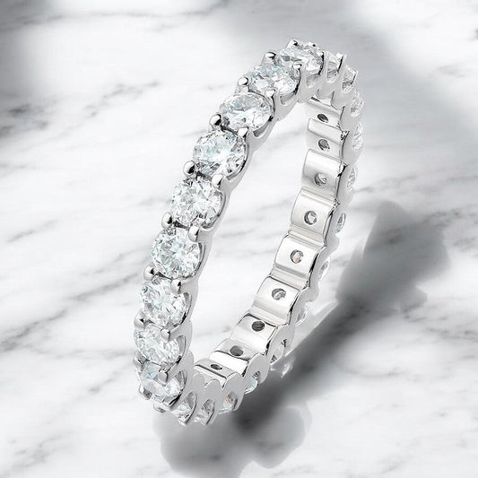 Eternity Moissanite Prong Setting Band - Dazzle and Grace