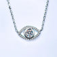 'Eye' Shaped Moissanite Pendant in Silver - Dazzle and Grace