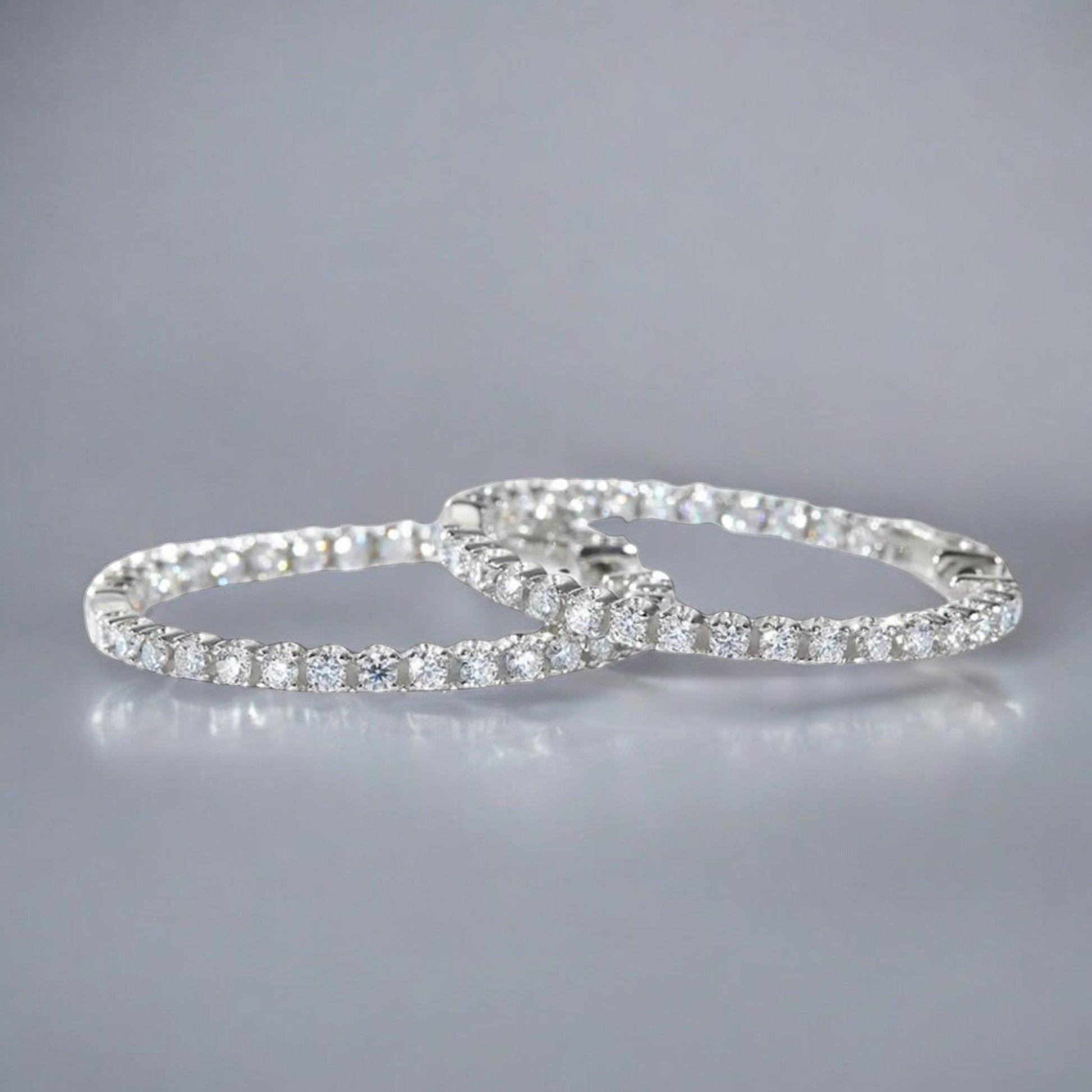 Large Radiant Moissanite Double Sided Hoop Earrings - Dazzle and Grace