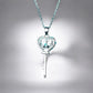 Love Key Shaped Moissanite Pendant in Silver - Dazzle and Grace