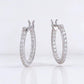 Mini Moissanite Magic: Delicate Silver Hoop Earrings - Dazzle and Grace