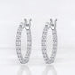 Mini Moissanite Magic: Delicate Silver Hoop Earrings - Dazzle and Grace